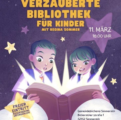 Plakat Verzauberte Bücherei für Kinder